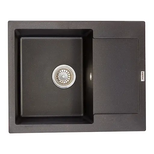 Кухонна мийка Zerix ZS-6250S-14 Black metallic ZX4594, Чорний матовий - фото 1