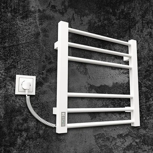 Електрична рушникосушарка Kosser Степ 500x500 EL тайм. білий ДСТ01ELW, Білий матовий, Ліве - фото 1