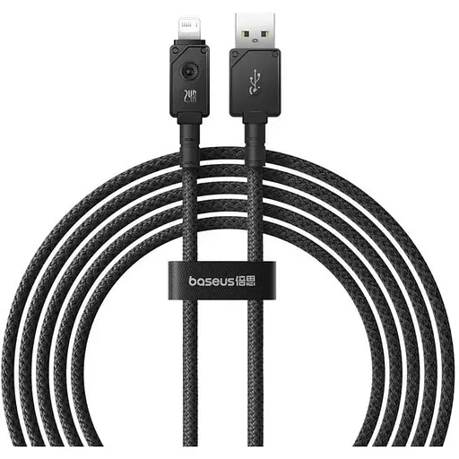 Кабель Baseus Unbreakable Series Fast Charging Data Cable USB to iP 2.4A 2 м Cluster чорний