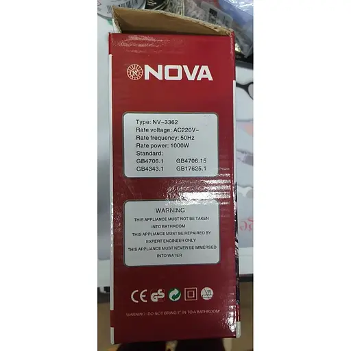 Фен для сушки волос Nova NV-3362 дорожный складная ручка 1000 Вт белый/розовый - фото 4