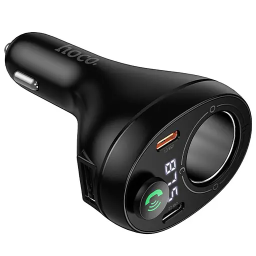 АЗП FM модулятор Hoco E88 Star cigarette lighter 35W (2USB-C) Black - фото 5