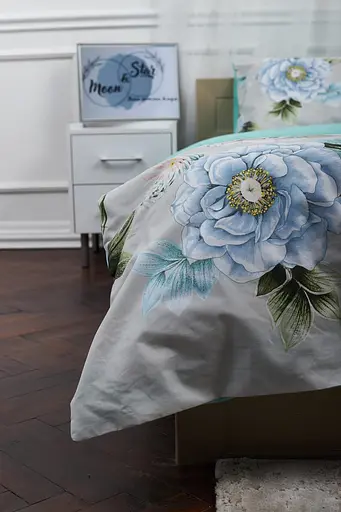 Комплект постельного белья Moon&Star полуторный евро 160х220 см наволочки 2х50х70 см Roses Green Ranforce Elite - фото 5