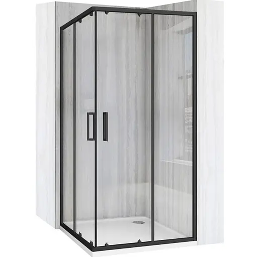 Душевая кабина Rea City 90x90 black REA-K6446, Черный матовый, Универсальная, прозрачная - фото 1