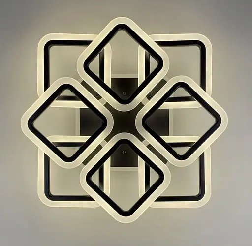 LED люстра на 4+4 ріжки квадратної форми Line.F A 2400/4+4S RGB BK - фото 3