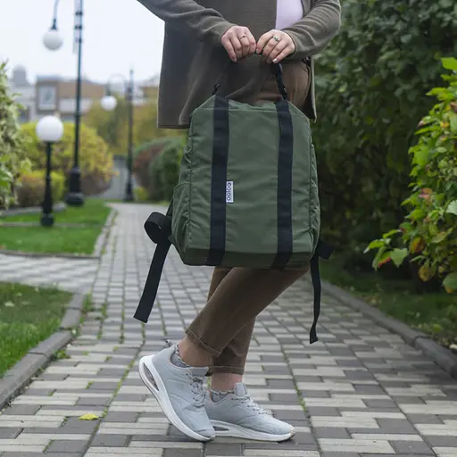 Рюкзак-антикрадій OOLOO Кенгуру mini 40x30x12 см, хакі 2497 - фото 7