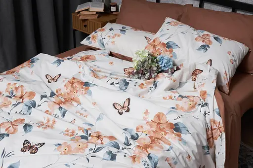 Комплект постельного белья Moon&Star Бязь Gold Люкс Flora полуторный евро 160х220 наволочки 4х50х70 - фото 5