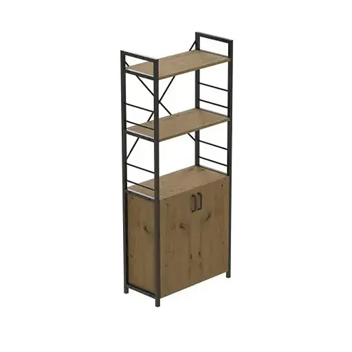 Етажерка 3/60 Ferrum-decor Серії Конект з тумбою 144x60x28 Чорний ДСП Артизан (FRD-104447)