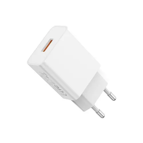 Мережевий зарядний пристрій XO L127 USB-A QC18W Fast Charging Charger with Micro cable Білий - фото 6