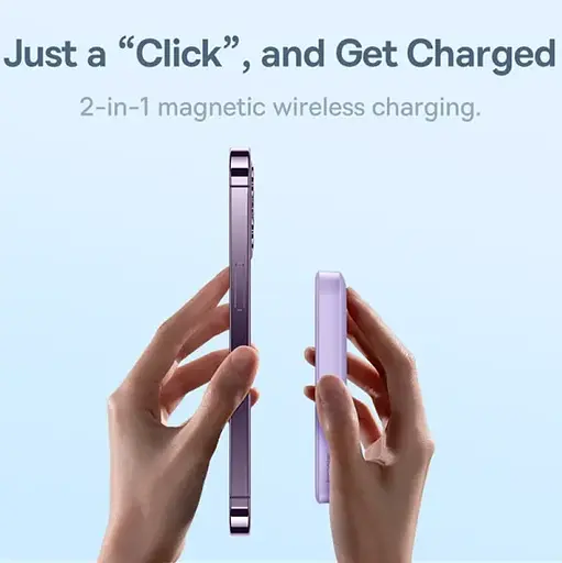 Бездротовий портативний акумулятор - зарядний Baseus Magnetic Mini 20 W 10000 mAh (PPCX110205) фіолетовий - фото 9