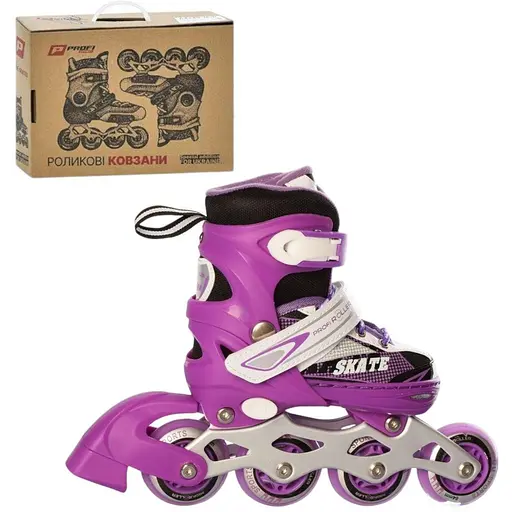 Ролики Profi A4123-XS-V алюміній, поліуретан, заднє гальмо і діаметр коліс 64 мм фіолетові - фото 4