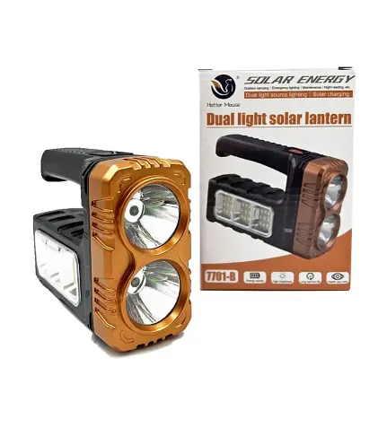 Фонарь ручной 3 в 1 Bailong BL-7701B COB аккумуляторный до 6 ч USB повербанк солнечной панелью и боковым светом Черный - фото 4