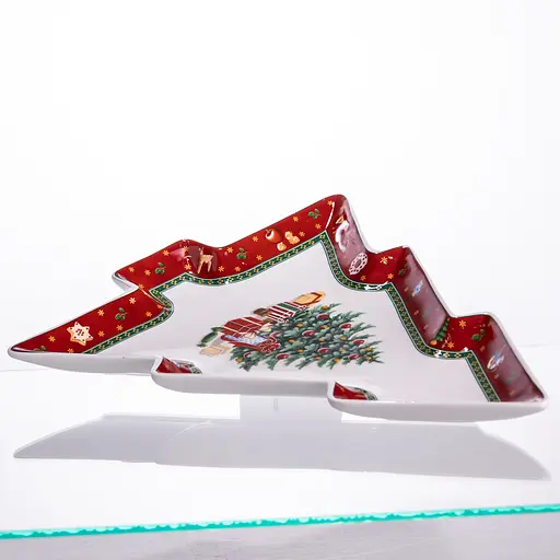 Блюдо сервірувальне новорічне для закусок Christmas 29 × 24 × 2 см фігурне Yiwu HP-SDHK-17 - фото 6