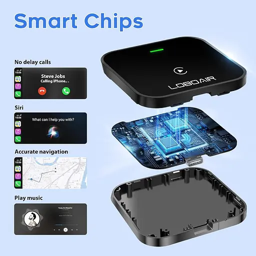 Бездротовий адаптер CarPlay, 2024 Автоматичний адаптер CarPlay перетворює дротове з'єднання на бездротовий - фото 6