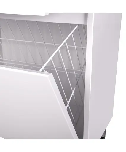 Пенал Мойдодыр Фокус П-55К в ванную комнату напольный с коризной, Белый - фото 2