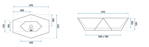 Умивальник Rea Vegas granit shiny накладний REA-U5602, Сірий - фото 6
