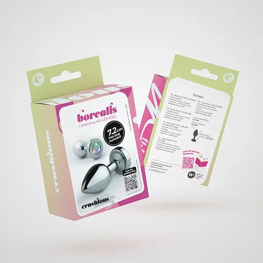 Анальна пробка маленька Crushious Borealis з LED 7.2х2.7 см - фото 9