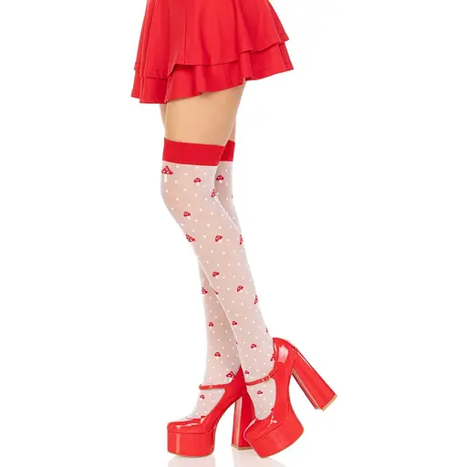 Панчохи Leg Avenue Polka Dot Mushroom Thigh Highs One Size - фото 4