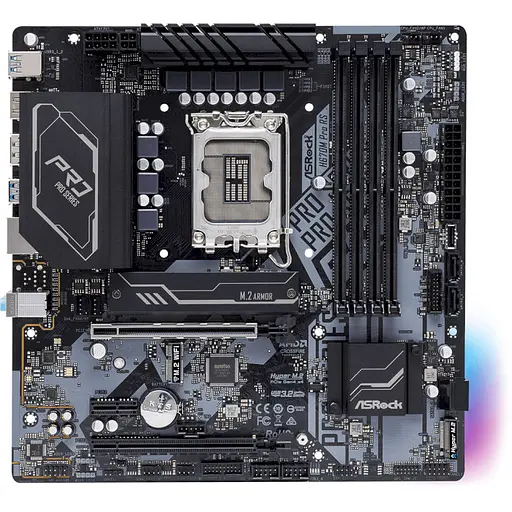 Материнская плата AsRock H670M PRO RS (H670M PRO RS) (Socket 1700, Intel H670, Micro-ATX) - фото 1