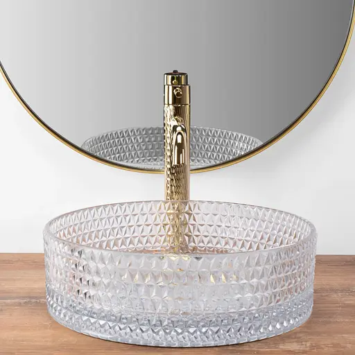 Умивальник Rea Cristal накладний transparent REA-U9670, Прозорий - фото 3