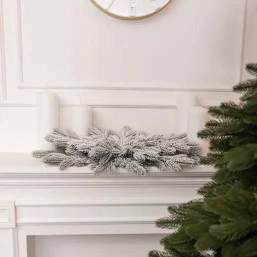 Новорічна хвойна гірлянда лита засніжена Lugi TD-NSTSN1 Північна зірка 60х35 см  - фото 2