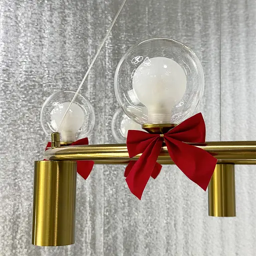 Підвісна люстра-кільце на 6 плафонів та 3 споти d 60 | Арт. SG 46-750 GD | Line F - фото 7