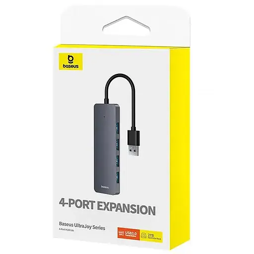 Переходник HUB Baseus UltraJoy Series Lite 4-Port (USB-A to 4xUSB3.0+Type-C) (1m) (B0005280B811-02) Space Grey - фото 5