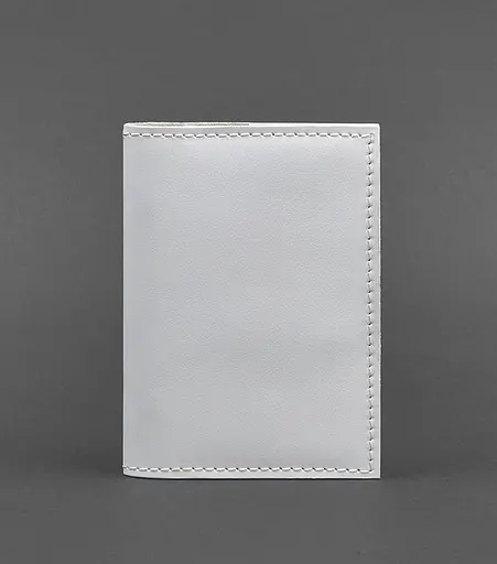 Кожаная обложка для паспорта и военного билета 1.2 белая - фото 1
