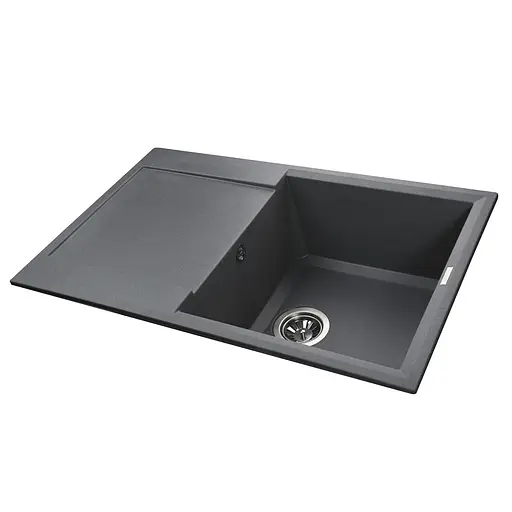 Кухонна мийка гранітна Globus Lux Komo сірий металік 790x500мм-А0003, Сірий - фото 2