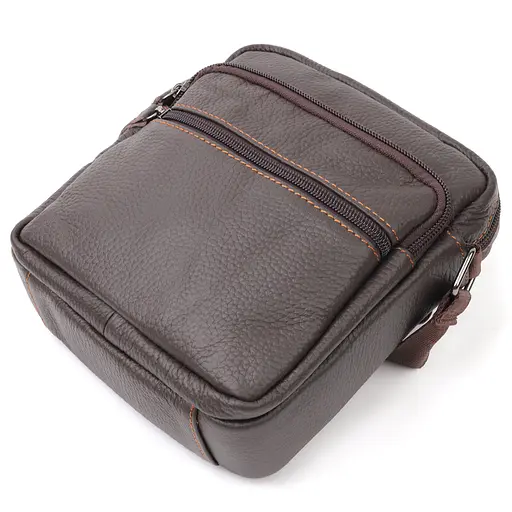 Чоловіча шкіряна сумка Vintage 18х19х6 см sum0020307 - фото 3