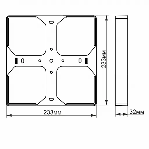 Рамка накладного монтажу безрамкового квадратного світильника VIDEX (VL-DLFS-33SF) - фото 4