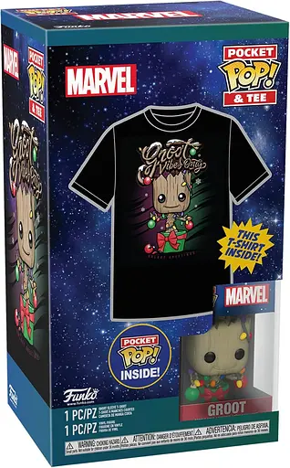 Фігурка Funko Pop Tee Set Вартові Галактики Грут Guardians of the Galaxy Holiday Groot 4 см FP GG GH XL