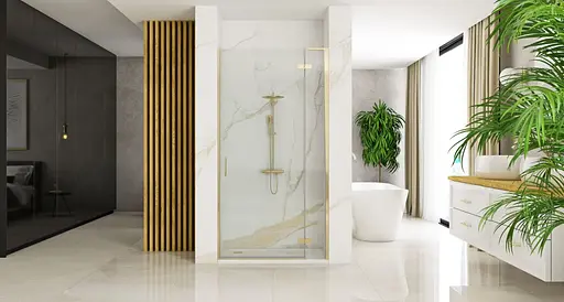 Душевые двери Rea Hugo 100 brushed gold REA-K8413 - фото 4