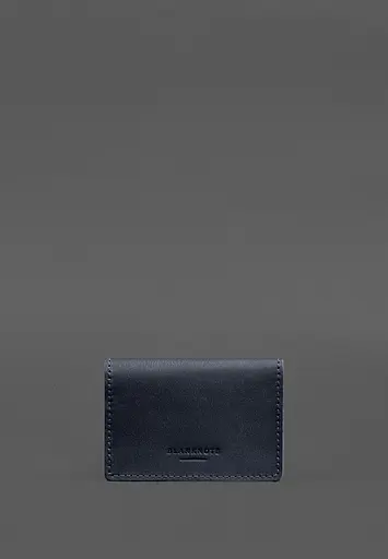 Кожаная обложка для пенсионного удостоверения темно-синяя - фото 5