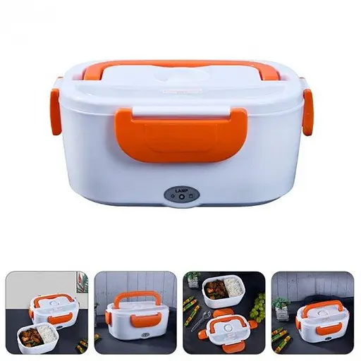 Электрический ланч-бокс контейнер Electronic Lunchbox YS 001 40 W с подогревом термос для еды оранжевый - фото 1