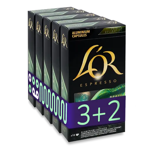Кава мелена L'OR Espresso Brazil капсули 260 г (5 шт. х 52 г)
