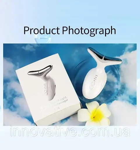 Мікрострумовий масажер для шиї та обличчя D836 для ліфтингу та омолодження (Білий) - фото 3