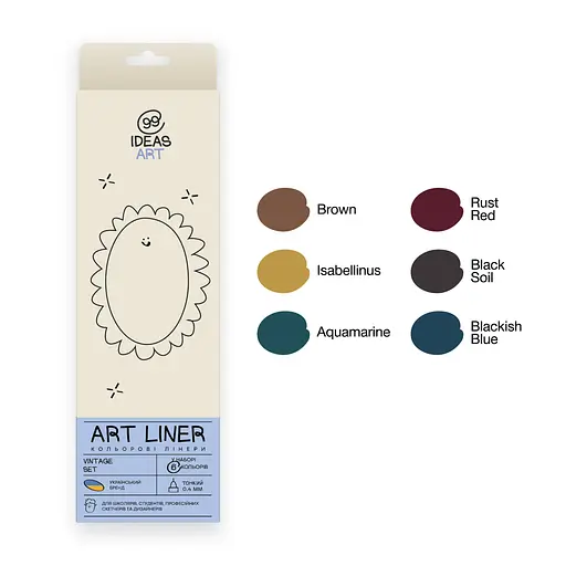 Набір кольорових лінерів, 6 кольорів, 6 set Vintage, IDEA10-AL6VINT, 99IDEAS