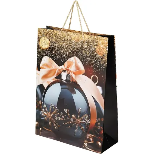 Пакет подарунковий новорічний Куля з бантом YX050954 Різнокольоровий (NY) - фото 1