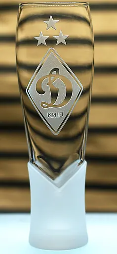 Пивний келих крафтовий 440мл ФК Динамо Київ з гравіюванням подарунок для фаната футбольна кружка глянець - фото 1