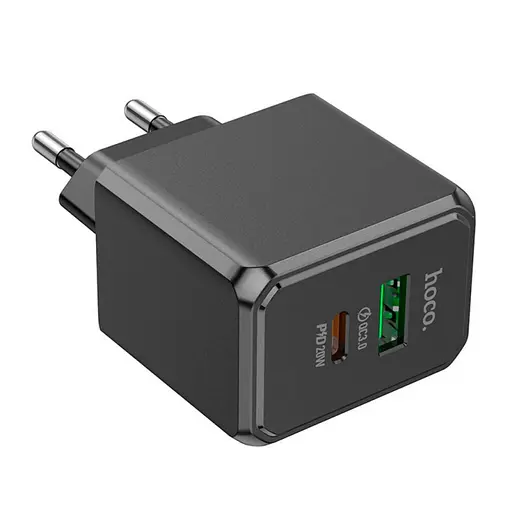 МЗП Hoco CS14A PD20W+QC3.0 (1USB-A/1C) Black - фото 2