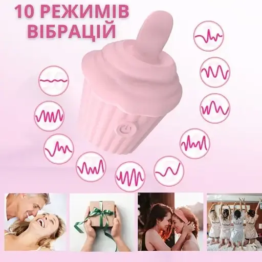 Стимулятор вібратор для сосків та клітора I’MCUM Ice Cream Lick Блакитний (7970379617681) - фото 2