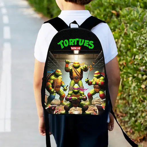Рюкзак детский Черепашки-ниндзя, 34х27см, городской ранец для мальчика с принтом (00557)