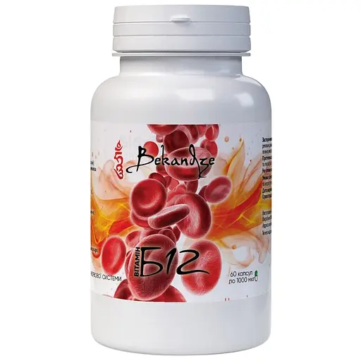 Витамин B12 Bekandze для нервной системы: устранение тревожности, раздражительности и стрессов 1000 мг 60 капсул