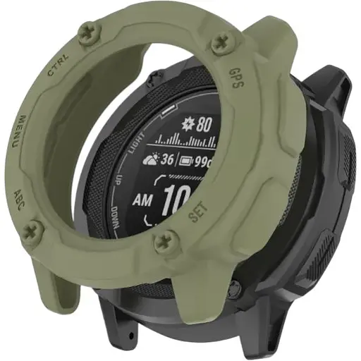 Чехол-бампер DK для Garmin Instinct 2X Силикон Outlines (green)
