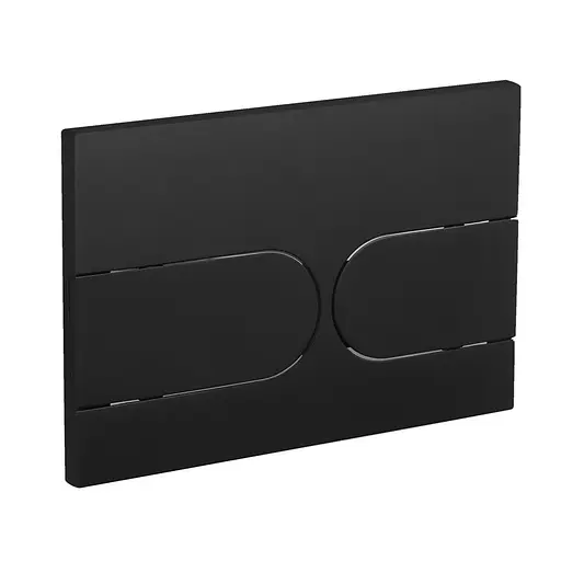 Панель змиву Koer KT-0604-05 240x160x10mm пластикова, кнопка закруглена KR5324, Чорний матовий - фото 1