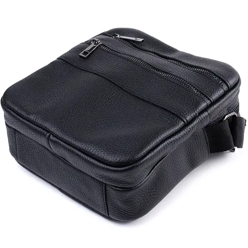 Чоловіча сумка месенджер із зернистої натуральної шкіри SHVIGEL 19х21х7 см sum0027000 - фото 5