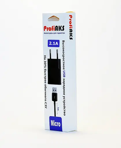 Зарядний пристрій ЗЗарядний пристрій Profi 2.1 A + кабель micro - фото 1