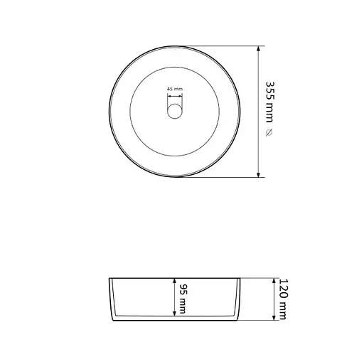 Умивальник VBI Prato white black edge накладний VBI-011414, Білий - фото 3