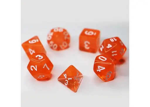 Набір кубиків Transparent 7 Dice Set - Orange , 7 шт. (g7dtran03) - фото 2