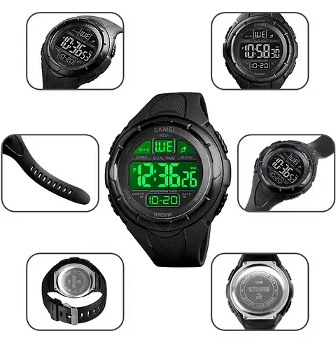 Чоловічий спортивний годинник Skmei 1656 (Чорний) - фото 8